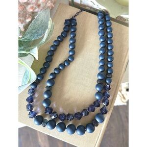 Blue two strand necklace